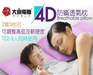 大京電販4D三枕芯防蟎枕