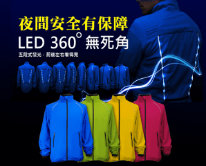 防潑水時尚LED運動風衣