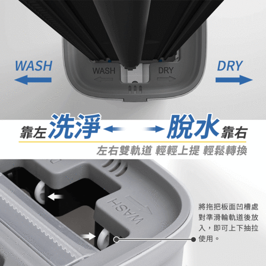 JOJOGO 髒淨分小神拖 拖把布x2 淨污分離 一桶搞定 乾濕兩用 輕巧好收納