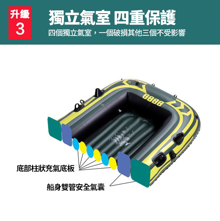 防滑加大耐磨折疊橡皮艇 2人/3人/4人/5人