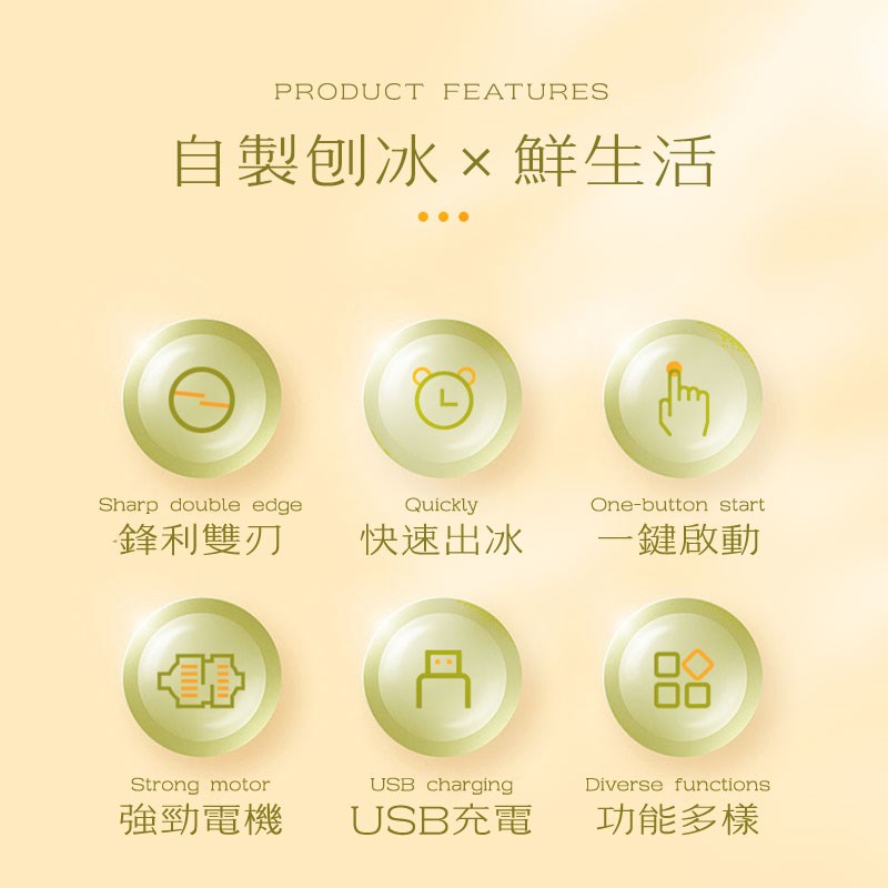 USB充電式無線雙刃刨冰機(冰的粗細由你決定 顆粒/綿密都可以 製冰機 冰沙機)