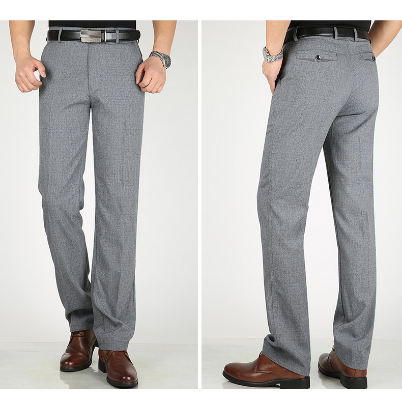 男士簡約時尚透氣涼爽抗皺亞麻褲 棉麻褲 休閒褲 西裝褲 4色 涼感冰絲