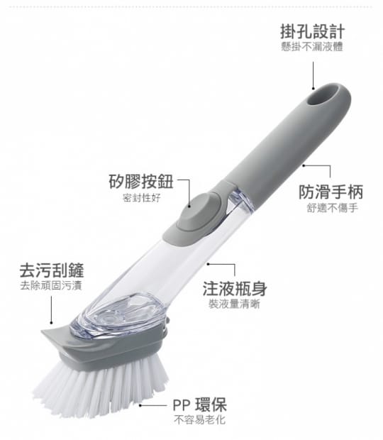 海綿清潔刷長柄刷廚房專用清潔刷(加液體)