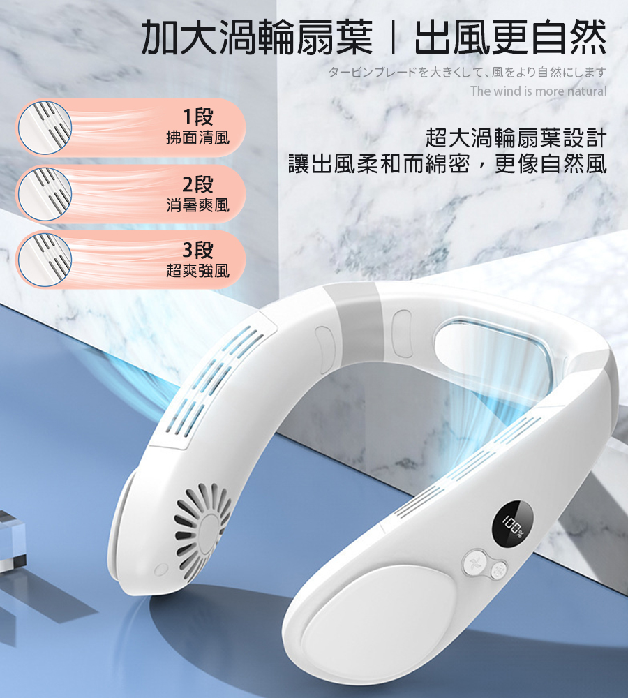 半導體製冷 掛脖風扇 LED顯示 (多段調節/風扇/掛頸風扇/涼感/隨身/掛頸/頸掛)