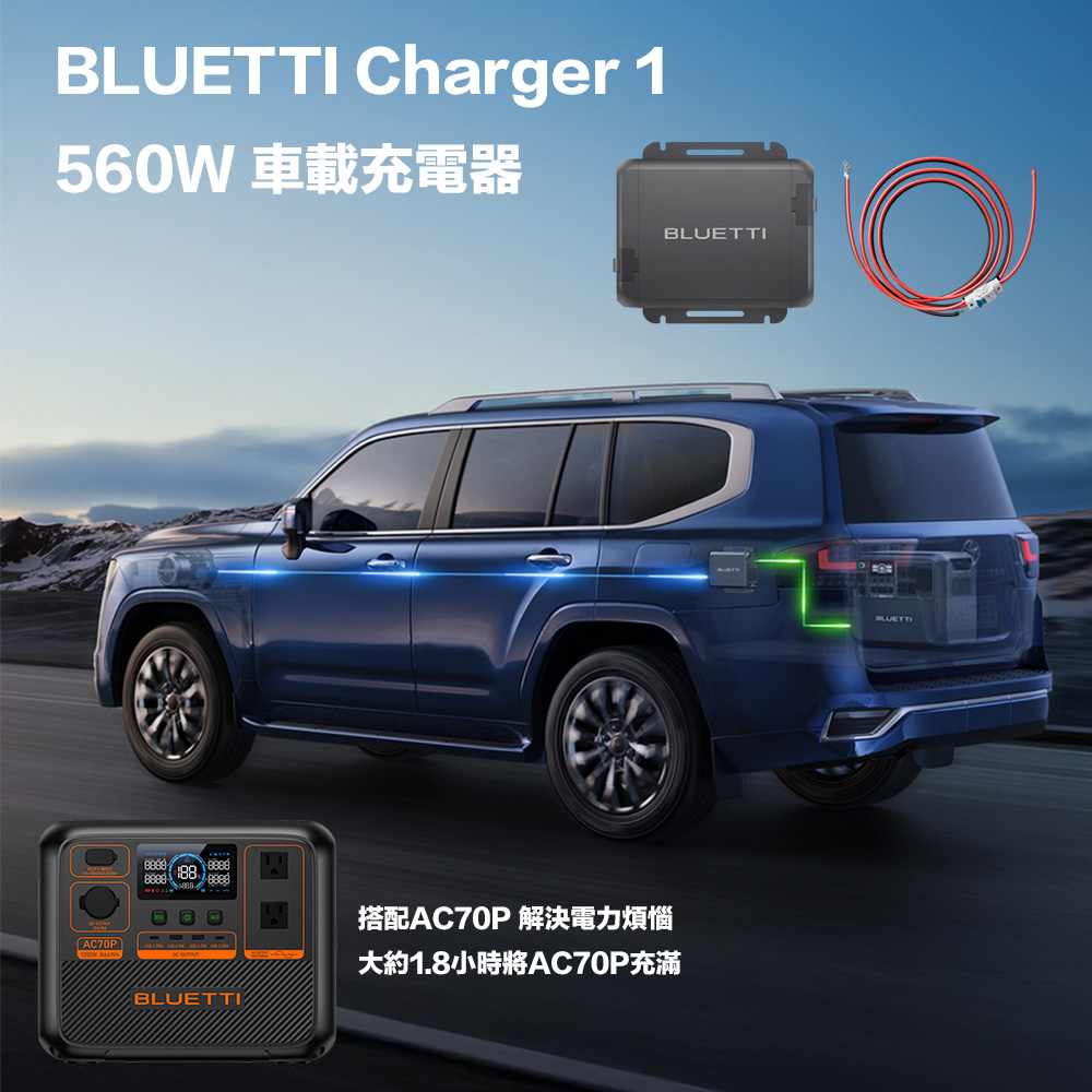 AC70P 戶外移動電站+Charge1 車載快速充電器