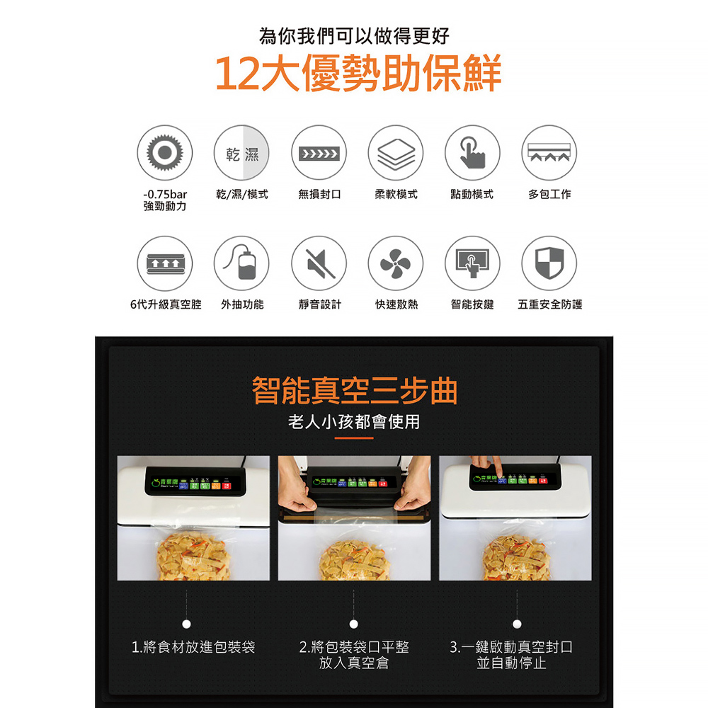 【青葉牌】W300 全自動真空封口機 紋路袋專用(公司貨)