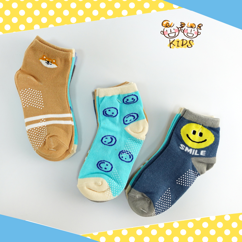 比樂象3入兒童防滑棉襪3-10歲