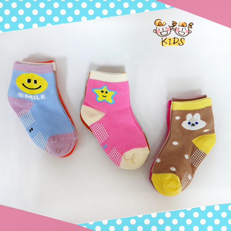 比樂象3入兒童防滑棉襪3-10歲