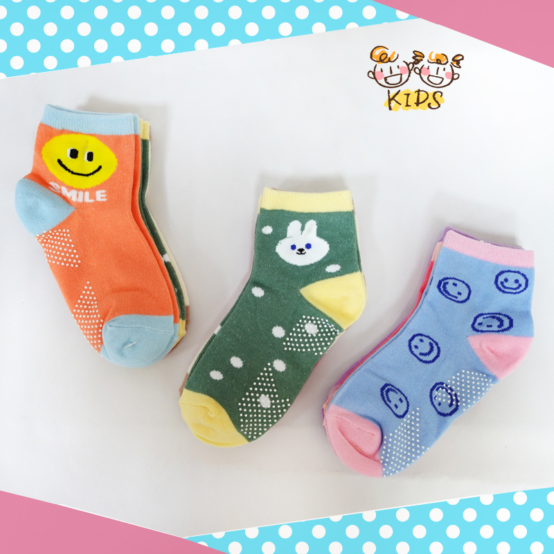 比樂象3入兒童防滑棉襪3-10歲