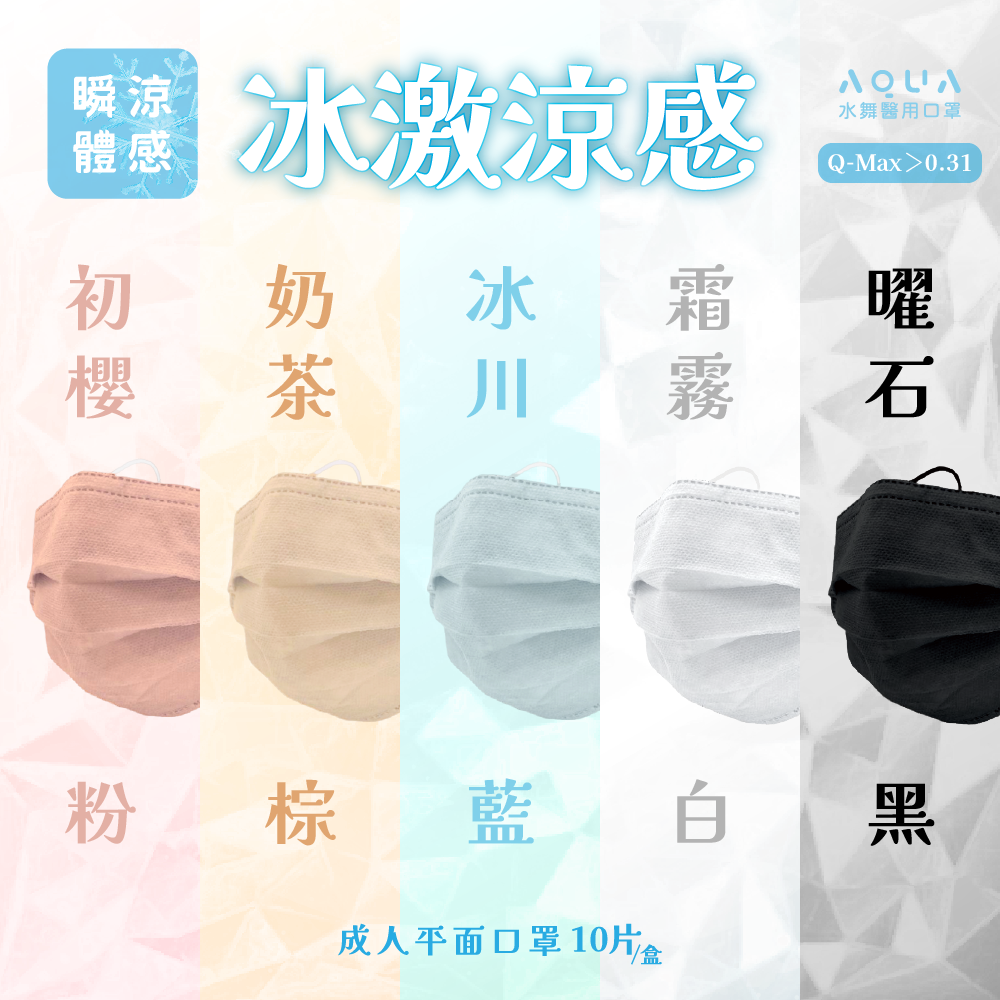 水舞生醫 涼感醫用口罩(未滅菌) 10入
