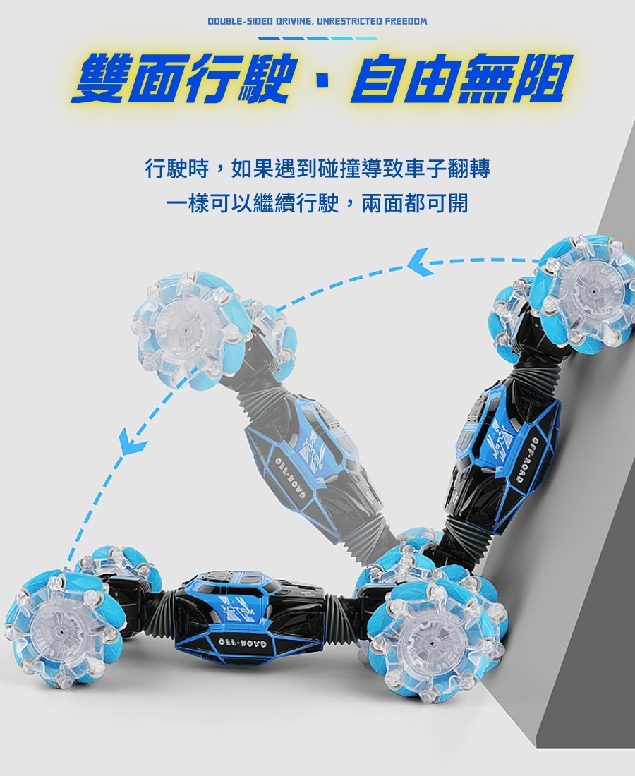 越野遙控車 四驅動力 炫彩聲光 雙遙控 百變操作 雙面越野車 高速攀爬車 玩具車 遙控汽車 遙控車