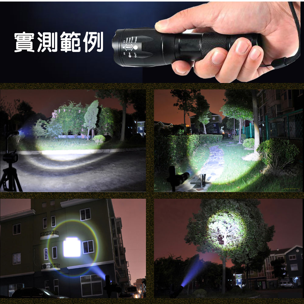 L2防身強光變焦手電筒套組