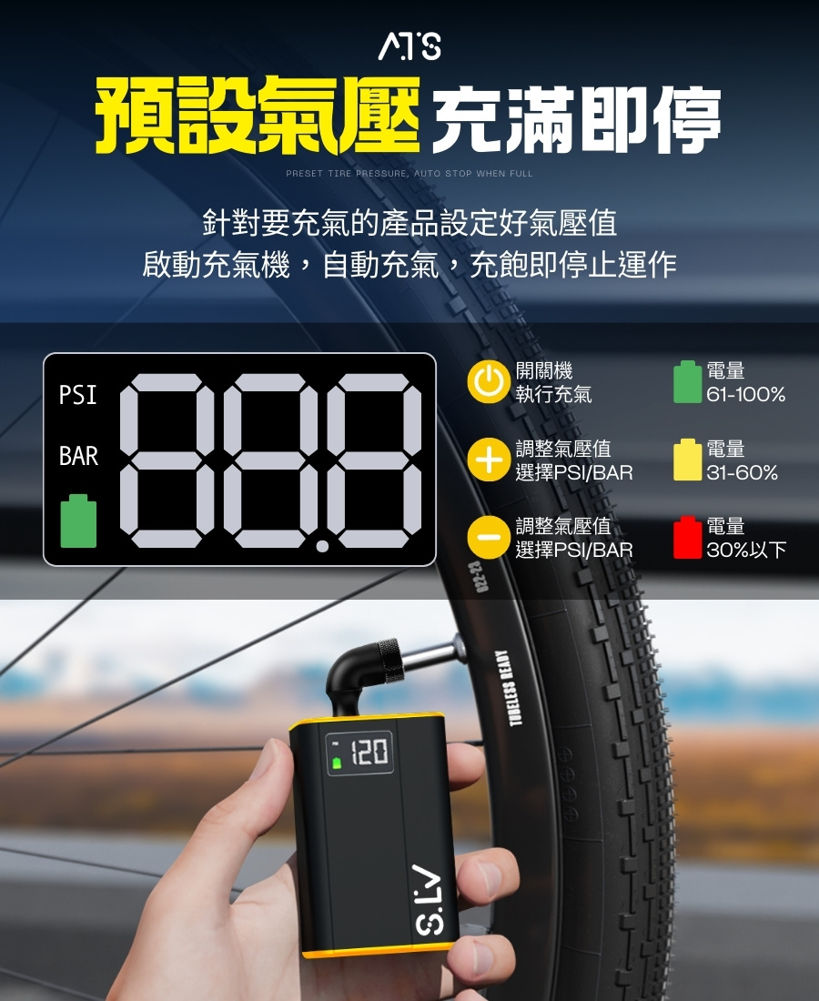 ATS 迷你型 電動打氣機 通用美嘴法嘴 汽車打氣 輪胎打氣 充飽即停 打氣機 充氣機 電動充氣機 充氣泵