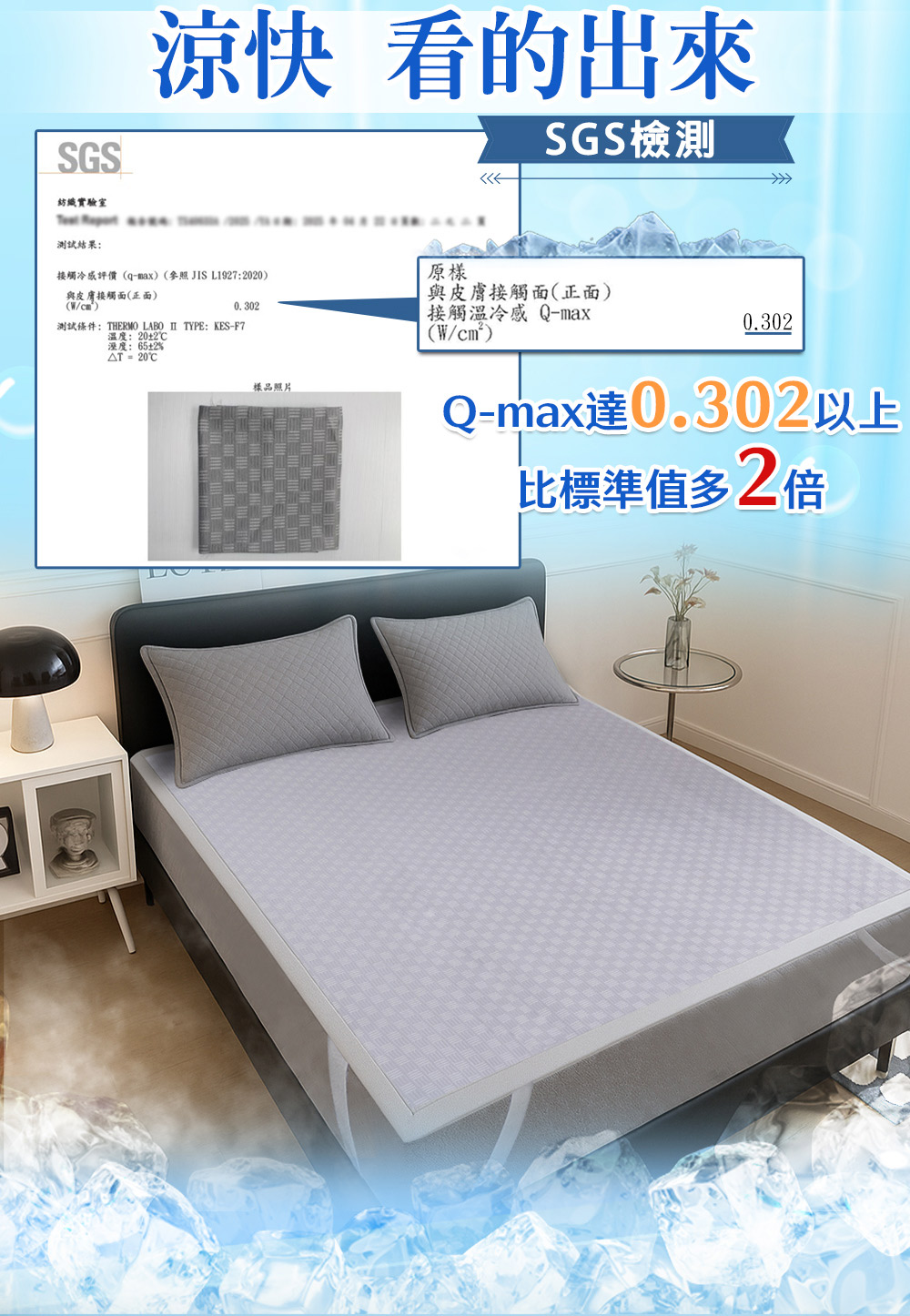 【日本旭川】一觸即涼高分子冰涼墊 單大/雙人/雙大