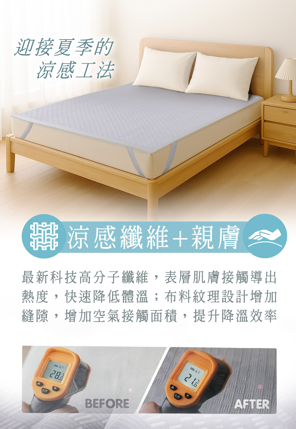 【日本旭川】一觸即涼高分子冰涼墊 單大/雙人/雙大