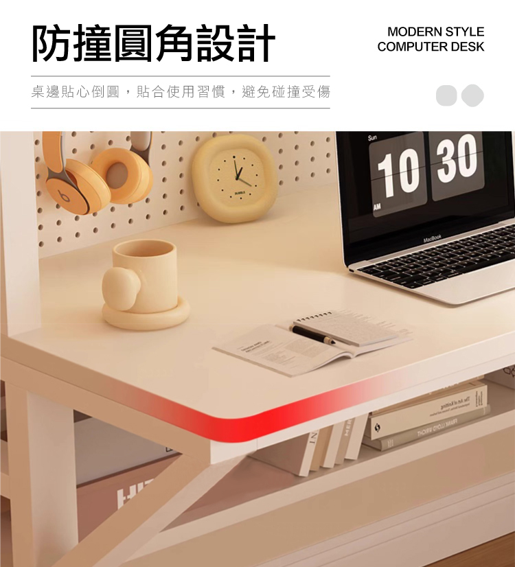 【ANDYMAY2】阿姆斯K型 洞洞板收納架電腦書桌-140x46x170CM(OH-K216)