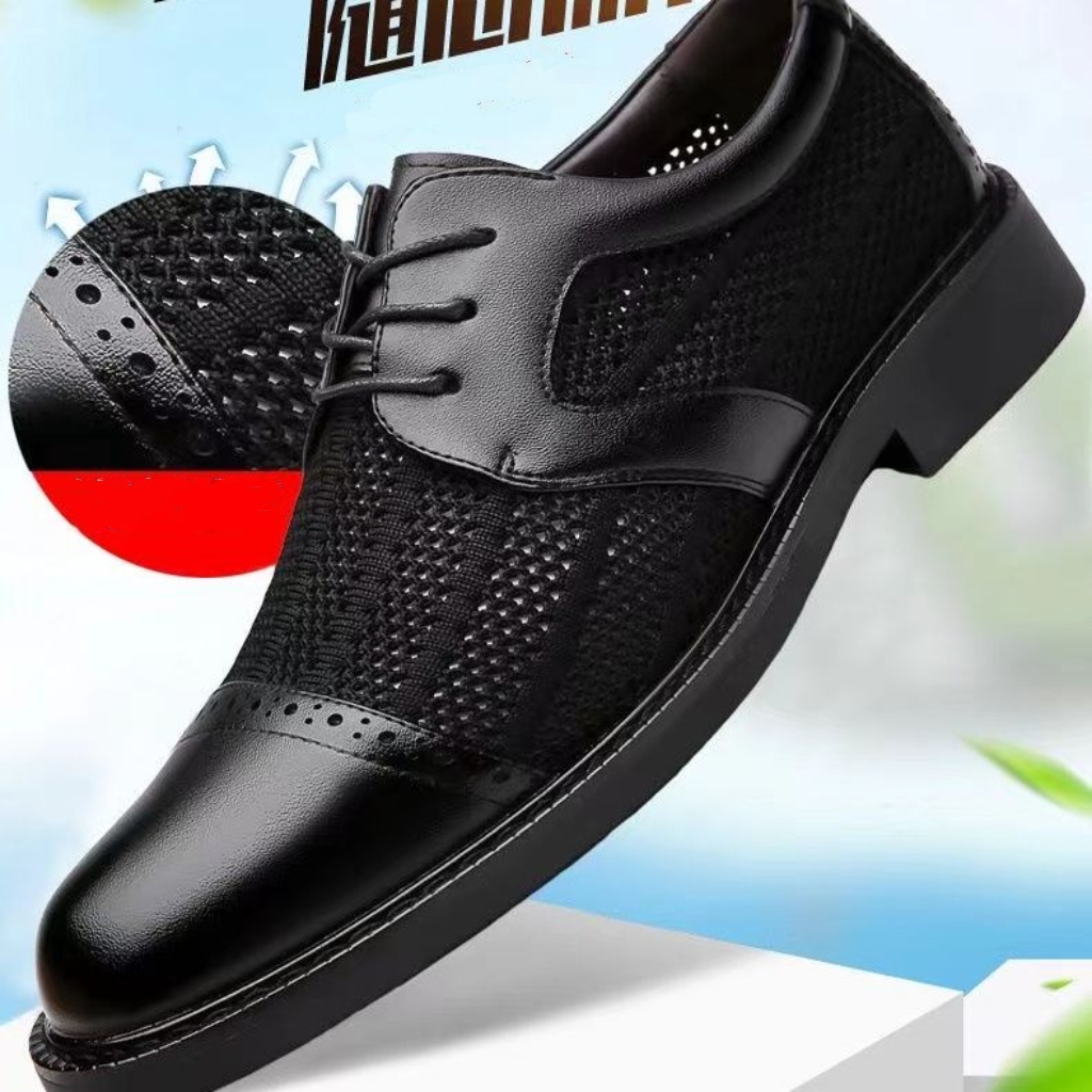 新男士主義春夏季清爽透氣不悶商務休閒皮鞋