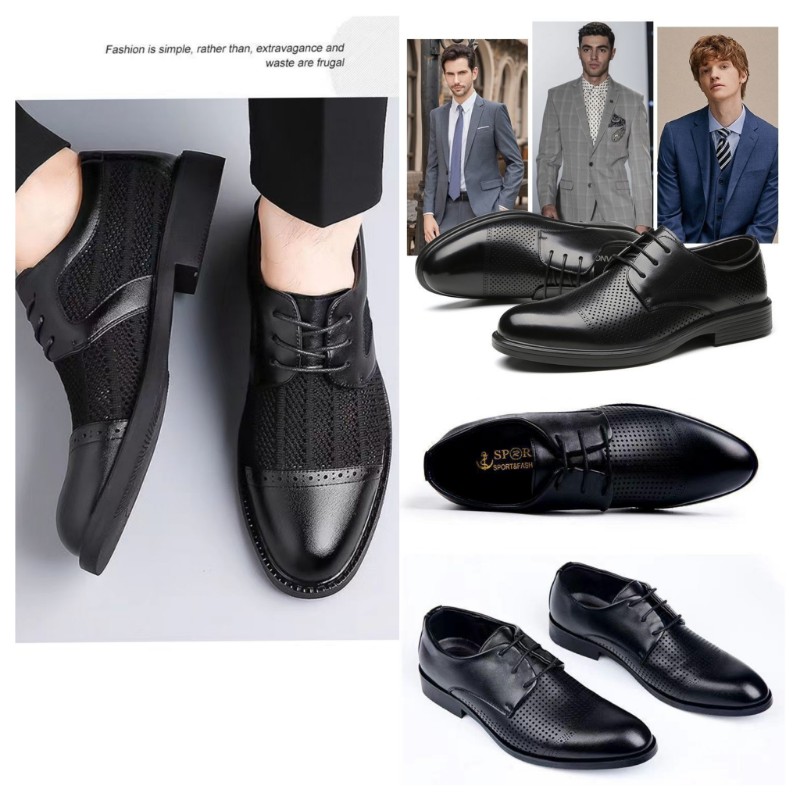 新男士主義春夏季清爽透氣不悶商務休閒皮鞋