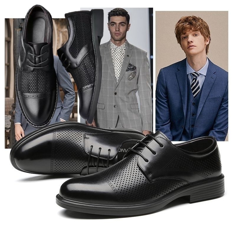 新男士主義春夏季清爽透氣不悶商務休閒皮鞋