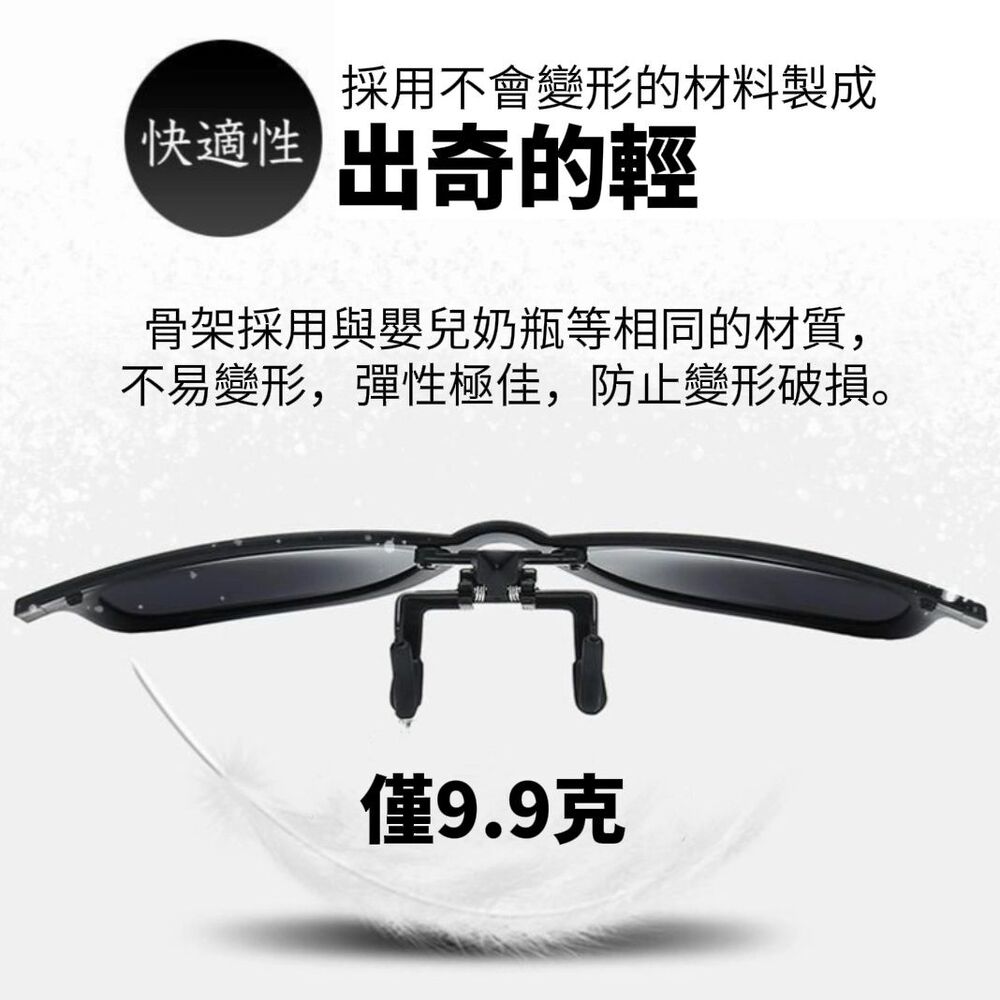 【CLIP】眼鏡族專用變色遮光眼鏡夾片 變色遮光