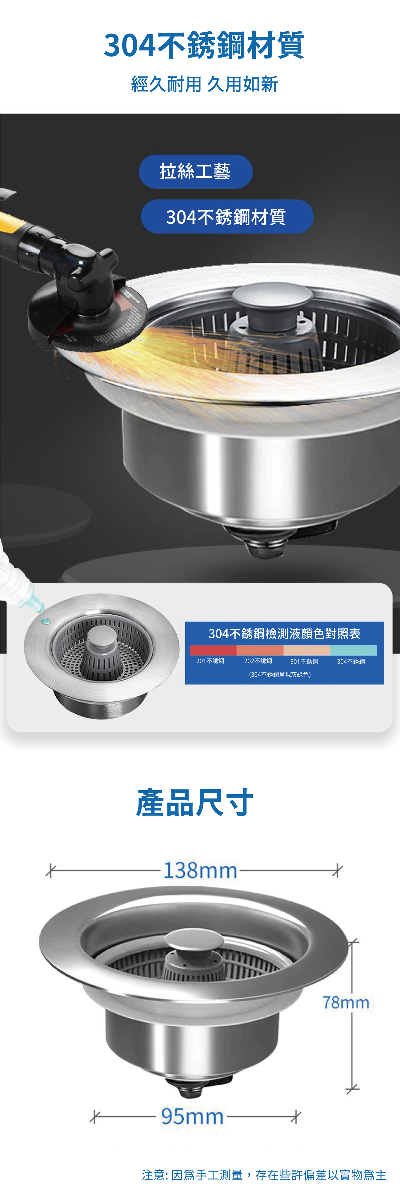 【APEX】升級加大不鏽鋼彈跳廚房過濾水槽140MM口徑