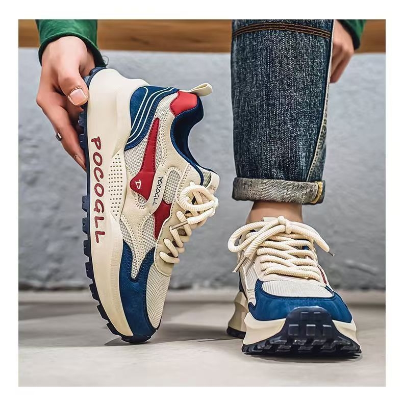 夏季透氣防臭港風復古老貼爹潮男鞋