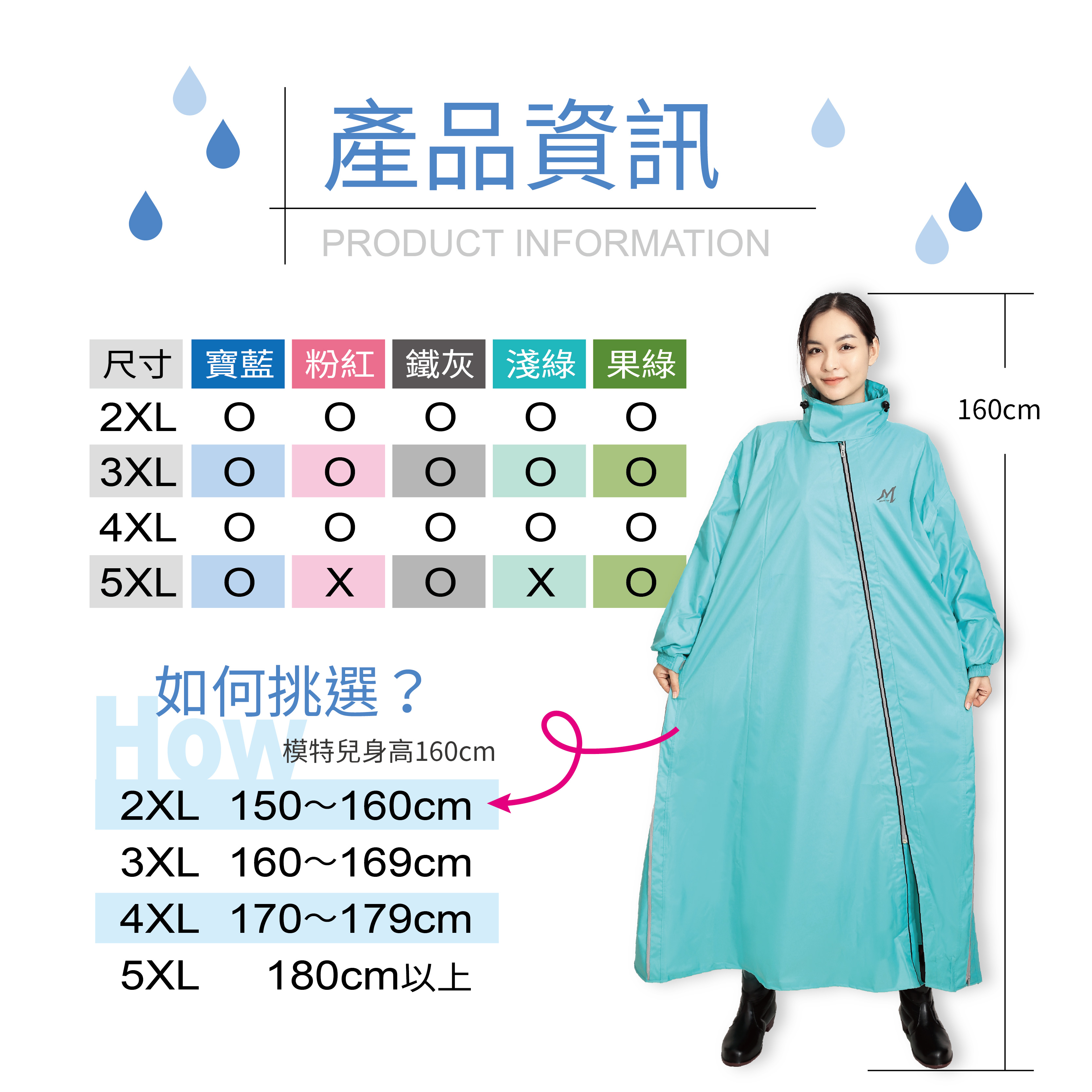 【鈦鴻牌】肆拉鍊 內外斜+雙側開風雨衣