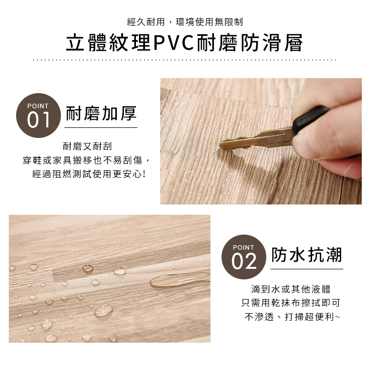 自黏式PVC加厚款木紋地板貼-34色 免加工使用 裝潢 木紋地板 簡易操作 塑膠地板