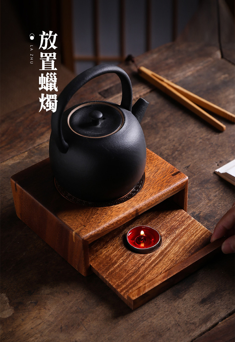 竹製胡桃色溫茶暖茶器