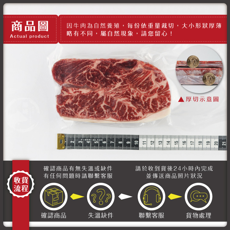 【勝崎生鮮】美國PRIME濕式熟成嫩肩牛排【超厚切】300g