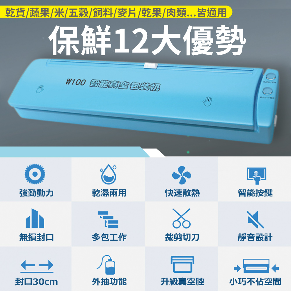 W100 真空包裝機 紋路袋專用 迷你居家必備款 公司貨