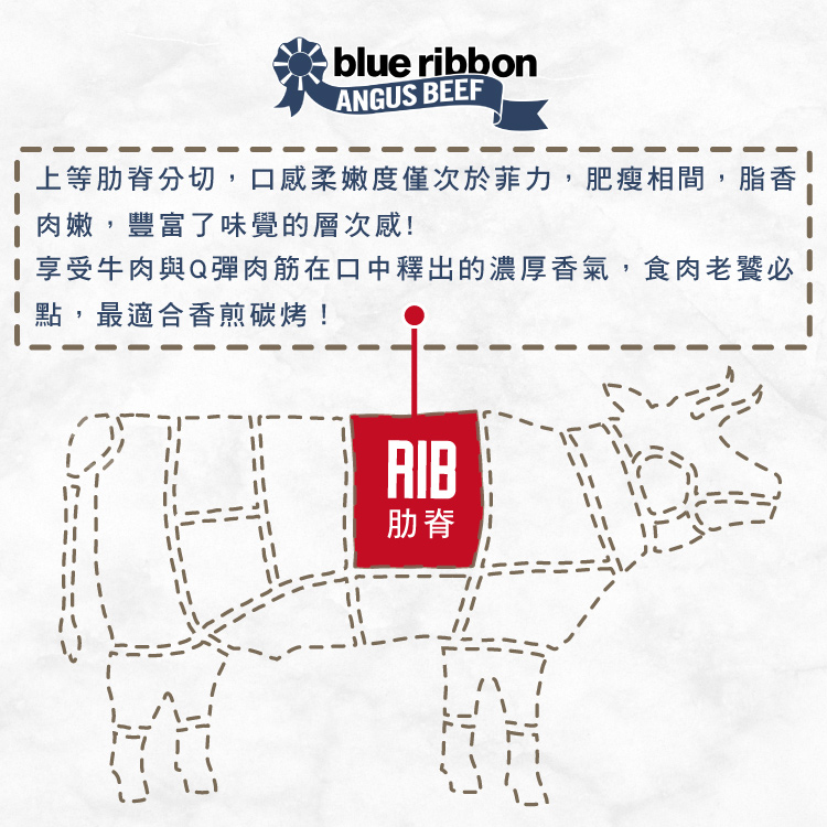 【勝崎生鮮】美國藍絲帶極黑帶骨OP肋眼牛排230g~珍稀奢華好物,頂極私廚御用食材!!