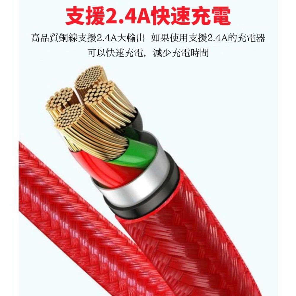 【極快感知】尼龍編織三合一充電線 提速30% 柔韌編織 抗拉不斷