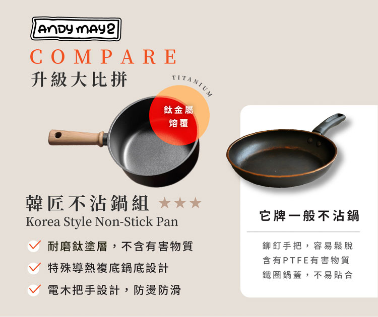 【ANDYMAY2】韓匠不沾鍋輕量鈦複合鍋(AM-D907)