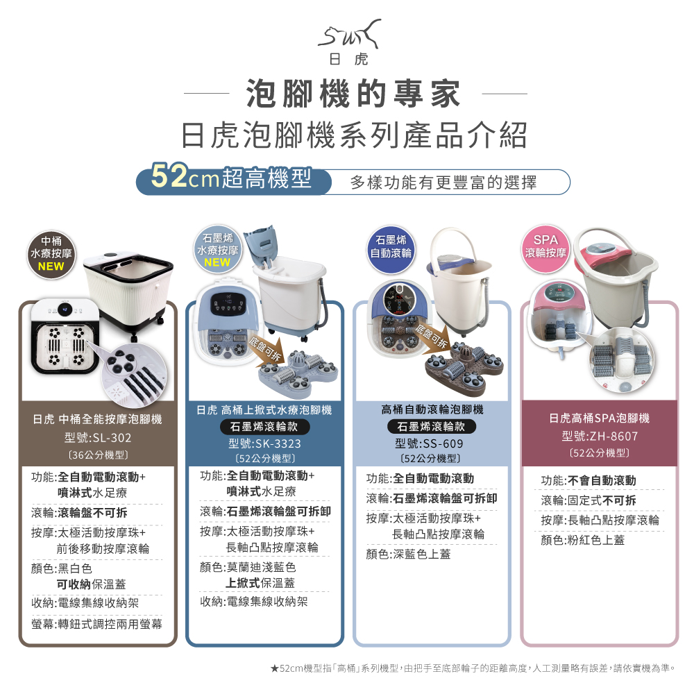 【日虎】高桶自動滾輪泡腳機 石墨烯款