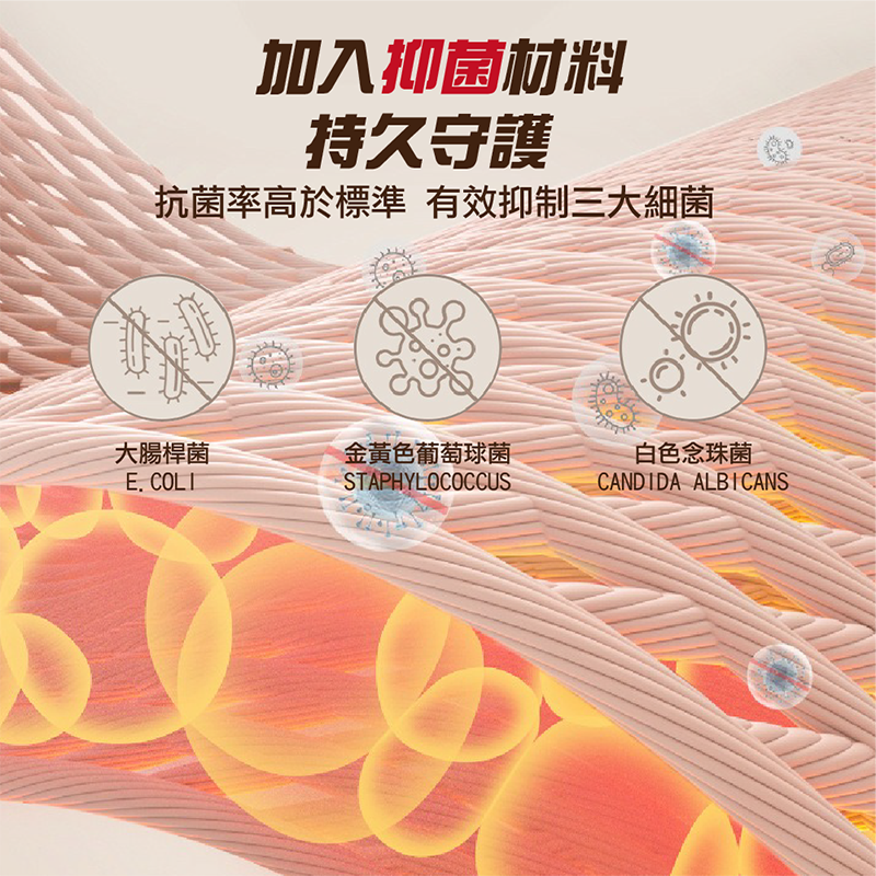 7A抗菌精梳棉中筒吸汗透氣襪子5入組
