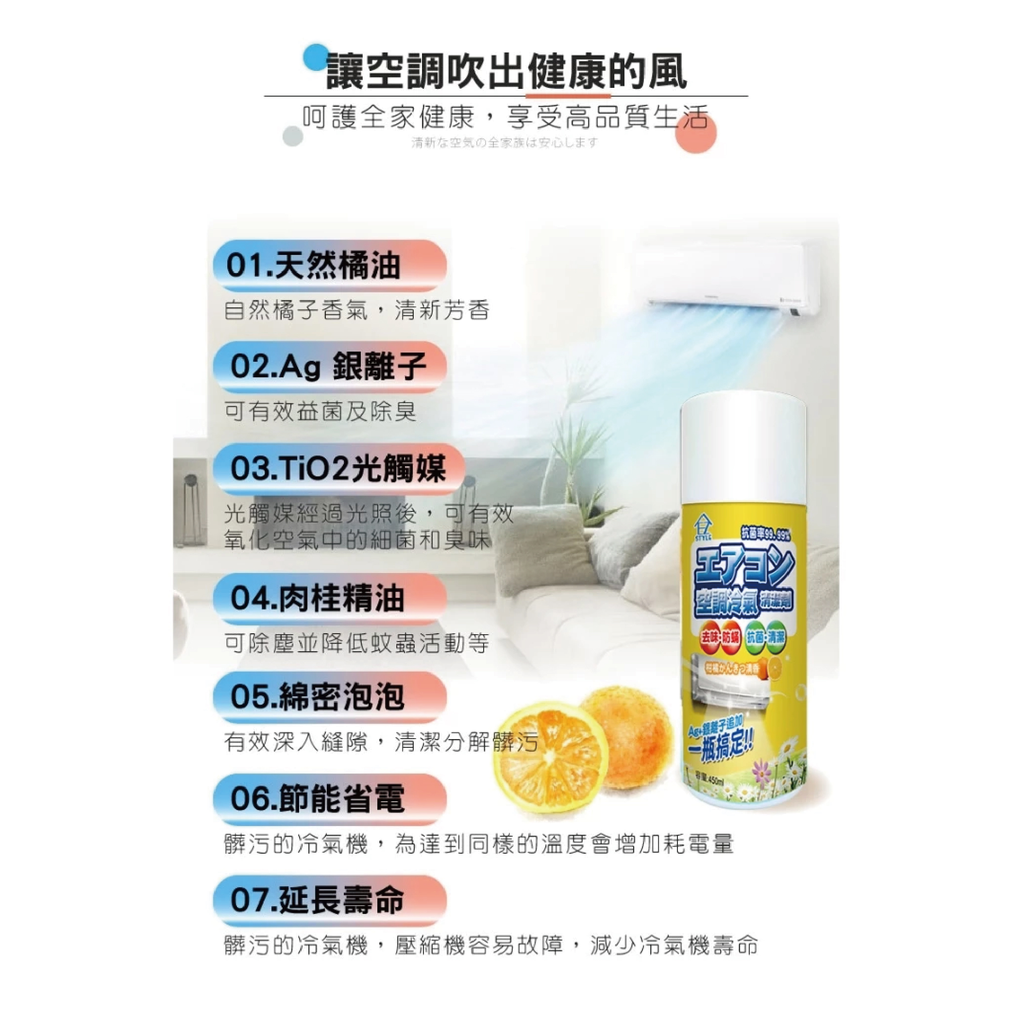 【HAPPY HOUSE快樂屋】空調冷氣清潔劑(泡沫式)