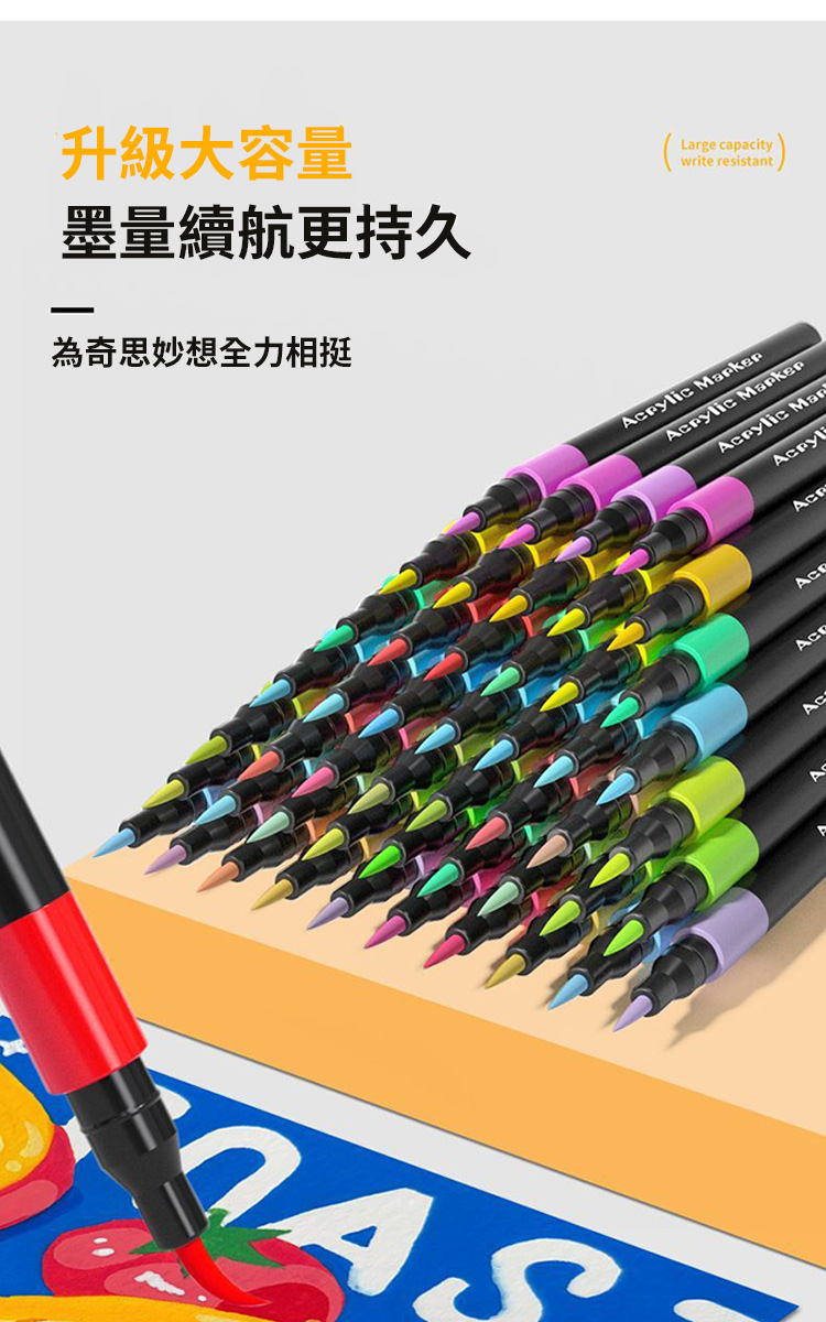 萬用桶裝120色丙烯馬克筆