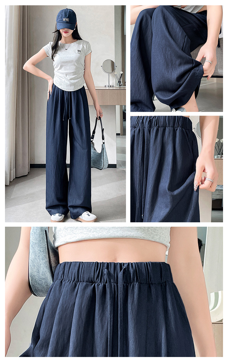 仿丹寧牛仔涼感闊腿褲 5色S-XL可選 休閒長褲 拖地褲 防蚊褲 寬褲 女褲