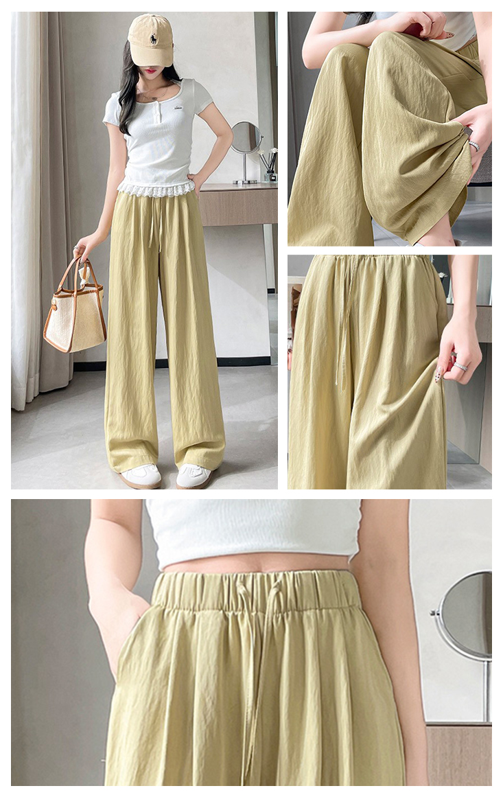 仿丹寧牛仔涼感闊腿褲 5色S-XL可選 休閒長褲 拖地褲 防蚊褲 寬褲 女褲