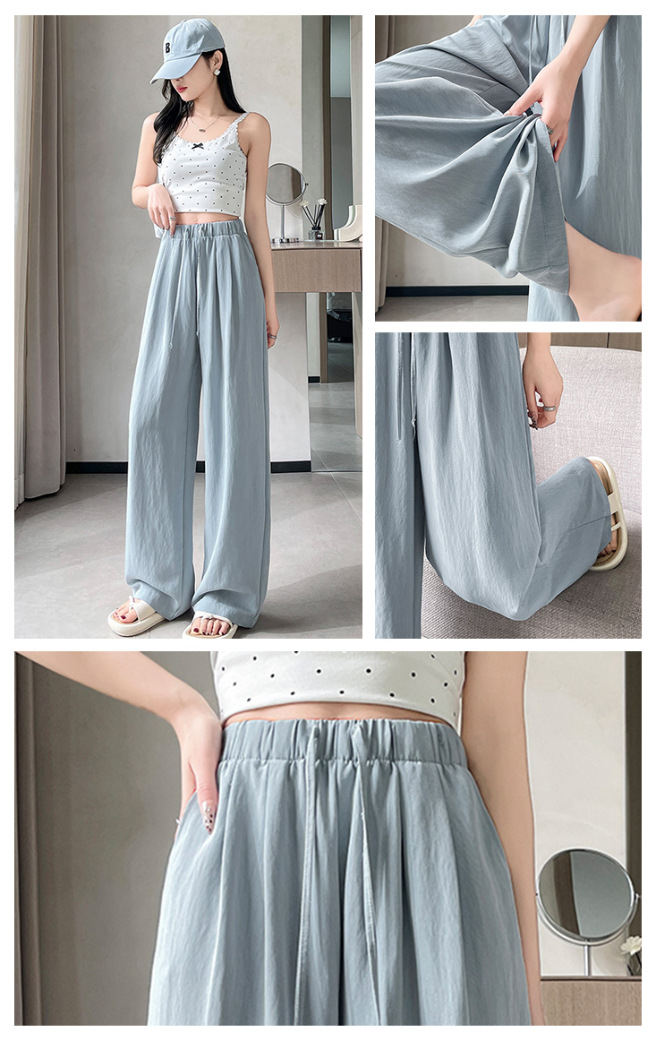 仿丹寧牛仔涼感闊腿褲 5色S-XL可選 休閒長褲 拖地褲 防蚊褲 寬褲 女褲