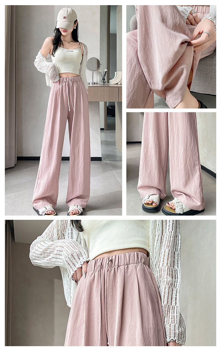 仿丹寧牛仔涼感闊腿褲 5色S-XL可選 休閒長褲 拖地褲 防蚊褲 寬褲 女褲