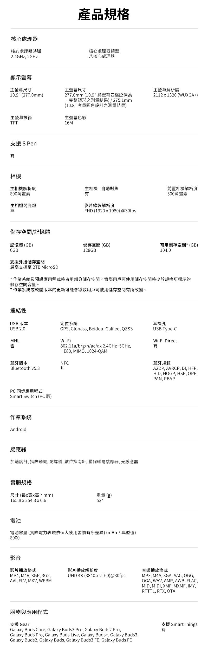 【SAMSUNG】S10 Lite SM-X400 10.9吋平板128GB