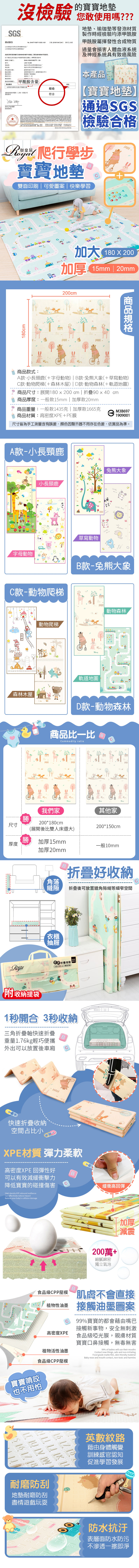 (加厚款)寶寶折疊爬行墊