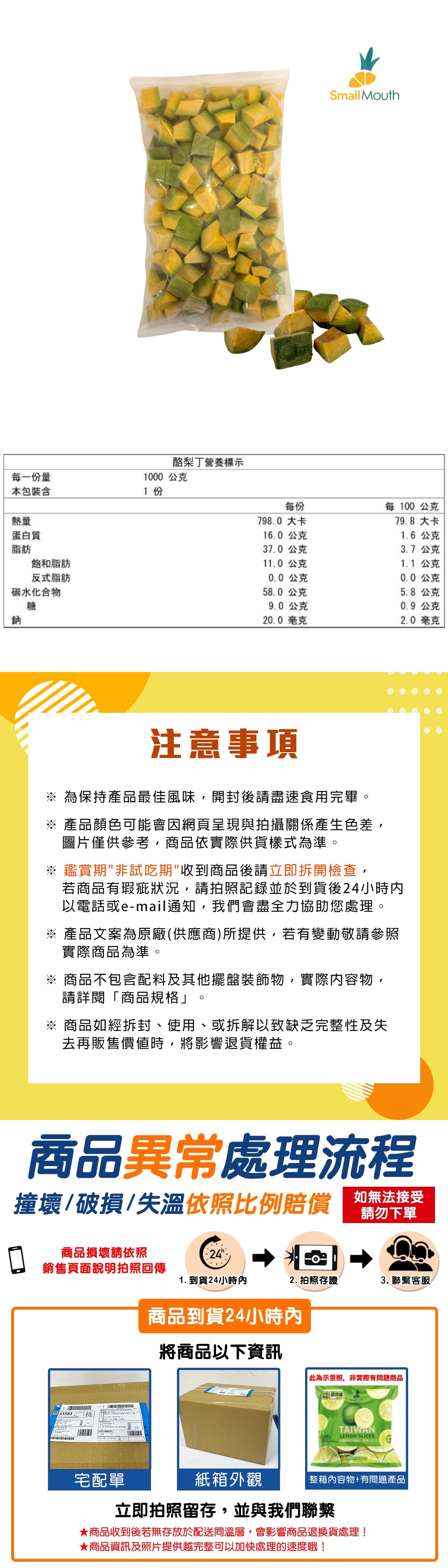 【小嘴水果】冷凍台灣酪梨丁(1kg/包_專利電磁保鮮技術)