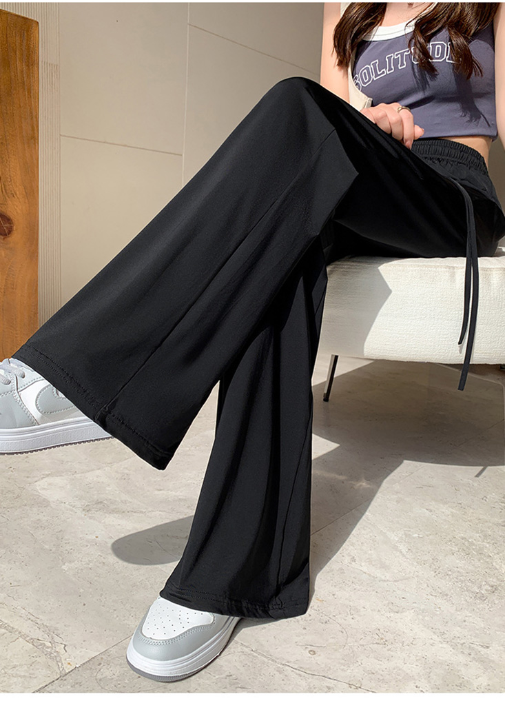 冰絲涼感遮陽闊腿褲 4色M-XL可選 寬褲 冰絲褲 休閒褲 直筒褲 薄款 女褲