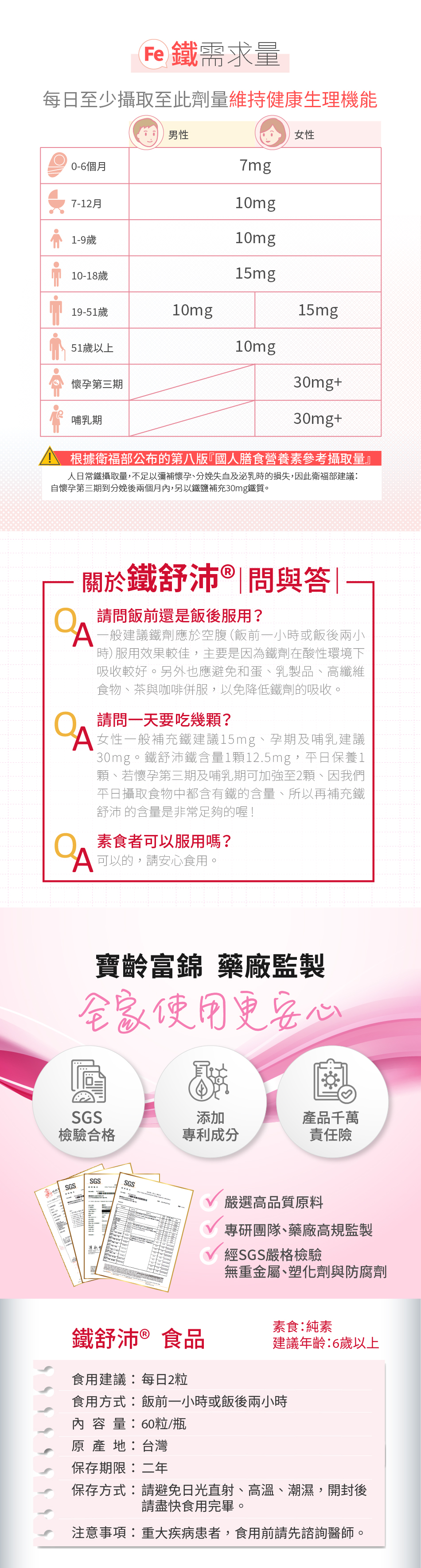 【寶齡富錦】鐵舒沛螯合鐵+葉酸+B12