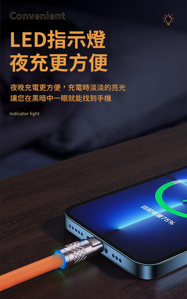 120W快充3合1充電線-1.2米