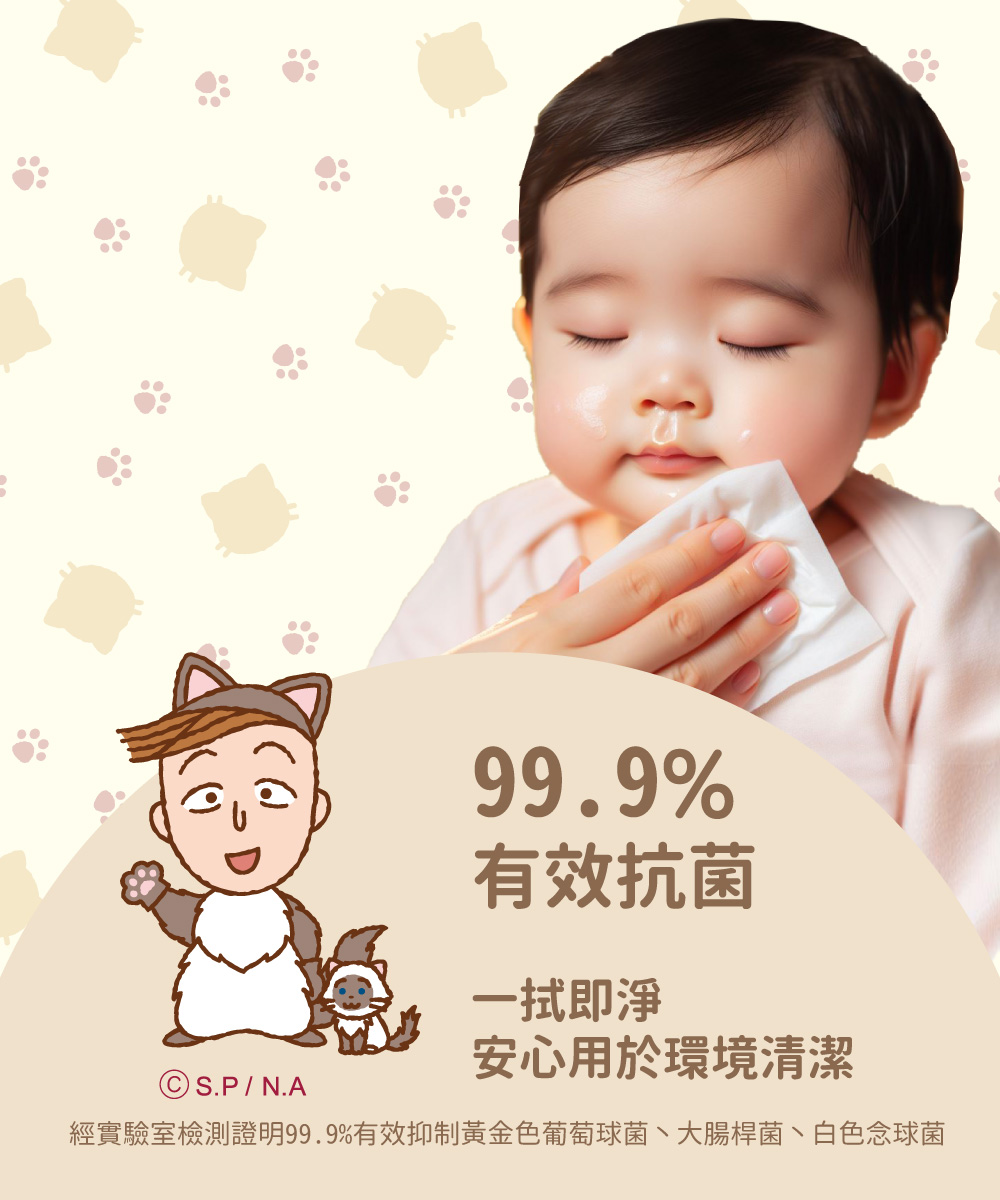 【櫻桃小丸子】抗菌柔濕巾(加蓋) 70抽x12包