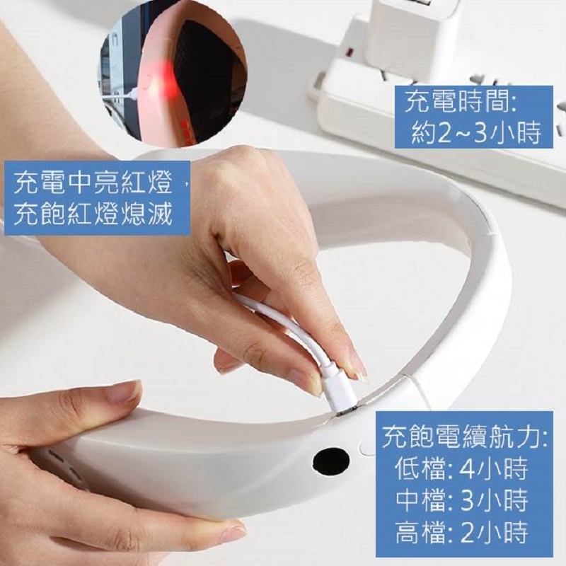 【限時買一送一】USB無葉渦輪頸掛脖風扇 買1大送1小 角度可調整 靜音強風